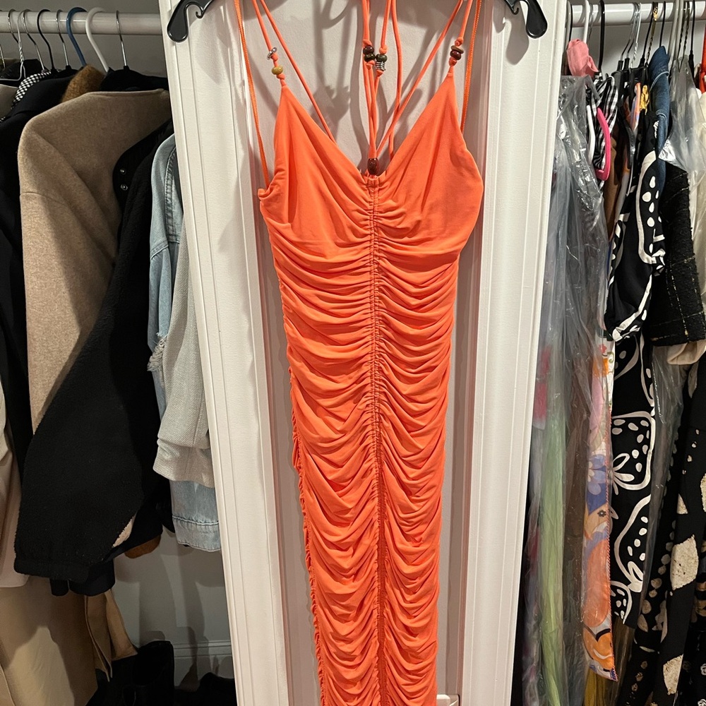 A.L.C. Vibrant Orange Strapless Dress